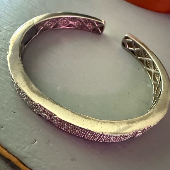 925 Sterling Silver CZ Bangle Bracelet - Picture 10 of 13